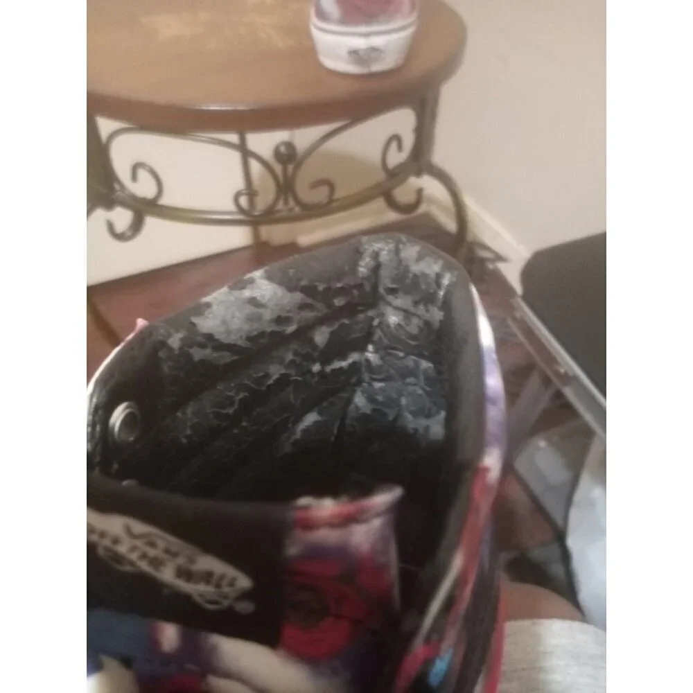 VANS Off The Wall High Top Skateboard Shoes Red Roses Tye Dye Mens 5.5 Womens 7 - Picture 2 of 14